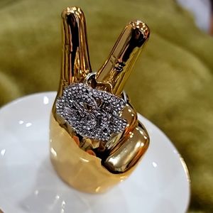 Rose silver cocktail ring 9